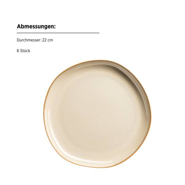 Dessertteller Cordelia 6er-Set - Keramik - Blau