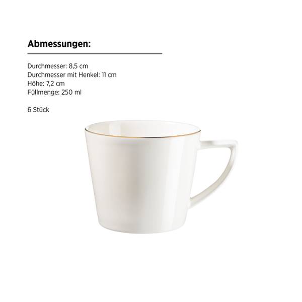 Kaffeeservice Sita 18-teilig - Porzellan - Weiß / Gold