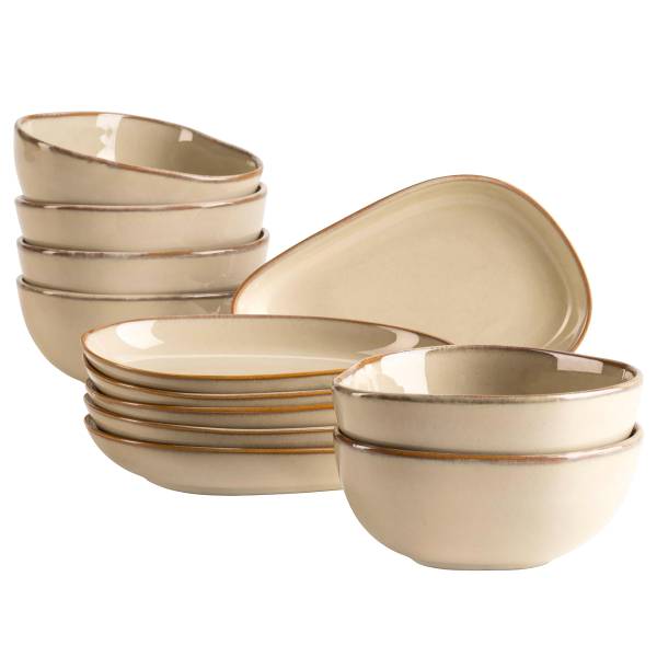 Schalen Cordelia 12-teilig - Keramik - Creme