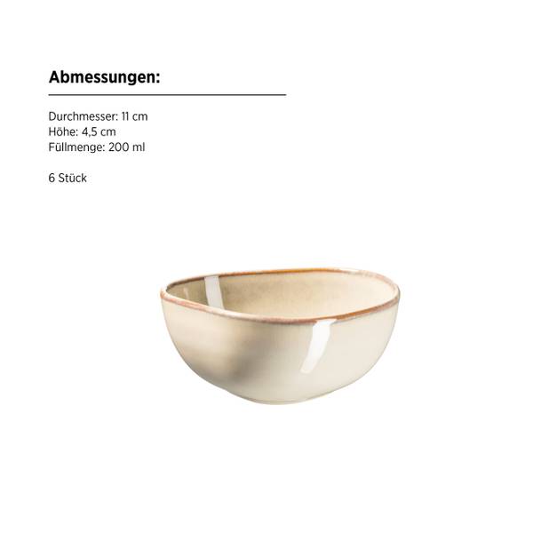 Schalen Cordelia 12-teilig - Keramik - Creme