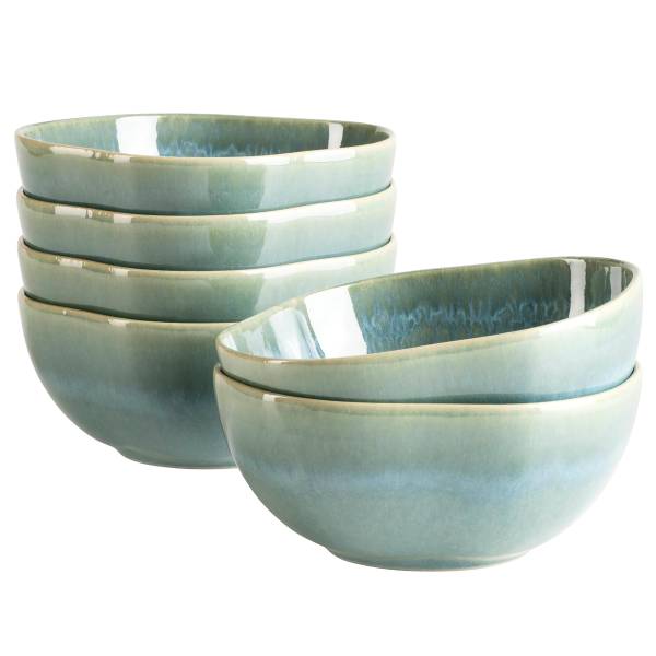 Schüssel Cordelia 6er-Set - Keramik - Himmelblau