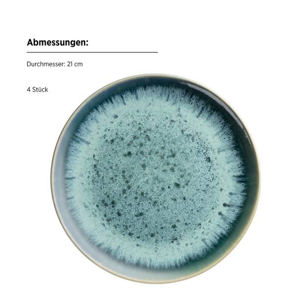 Frühstücksset Carellia 12-teilig - Blau - 55 x 33 x 27 cm