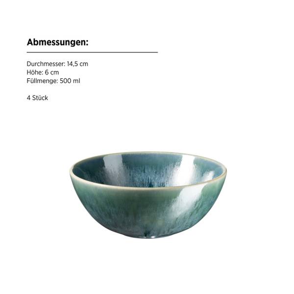 Frühstücksset Carellia 12-teilig - Blau - 55 x 33 x 27 cm