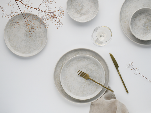 Tellerset Uno Athena 12-teilig - Weiß - Porzellan