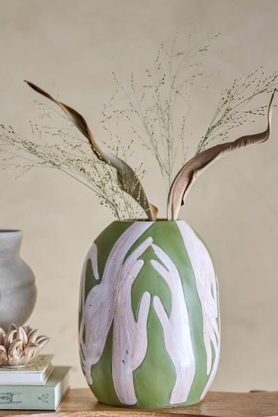 Vase Adalena - Grün - Keramik - 31 x 24 x 24 cm