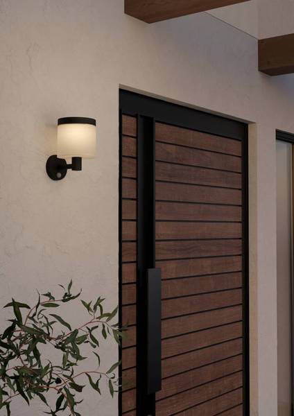 LED-Wandleuchte Pantete - Kunststoff - Schwarz/Weiß - 1-flammig