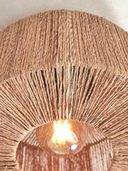Deckenleuchte Iguazu Typ D - Beige - Eisen - Jute - 30 x 16 x 30 cm