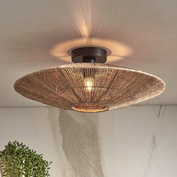 Deckenleuchte Iguazu Typ B - Beige - Eisen - Jute - 55 x 14 x 55 cm