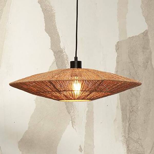 Pendelleuchte Iguazu Typ A - Rattan - 1-flammig - Beige