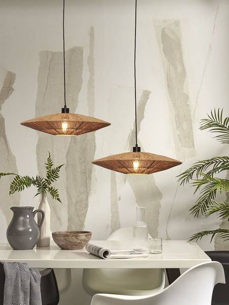 Pendelleuchte Iguazu Typ A - Rattan - 1-flammig - Beige
