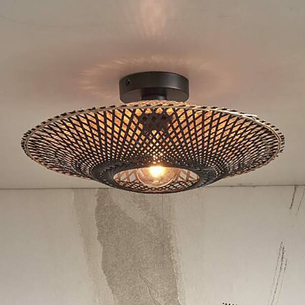 Deckenleuchte Kalimantan - Bambus massiv / Eisen - 1-flammig - Durchmesser: 44 cm