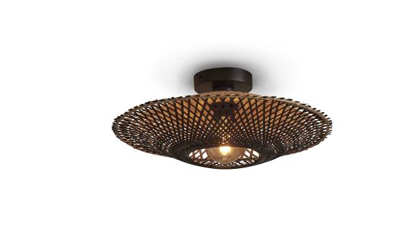 Deckenleuchte Kalimantan - Bambus massiv / Eisen - 1-flammig - Durchmesser: 44 cm