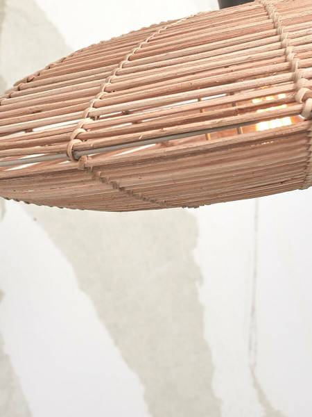 Deckenleuchte Tanami Typ B - Beige - Eisen - Rattan - 40 x 10 x 40 cm