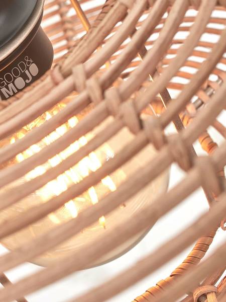 Deckenleuchte Tanami Typ B - Beige - Eisen - Rattan - 40 x 10 x 40 cm