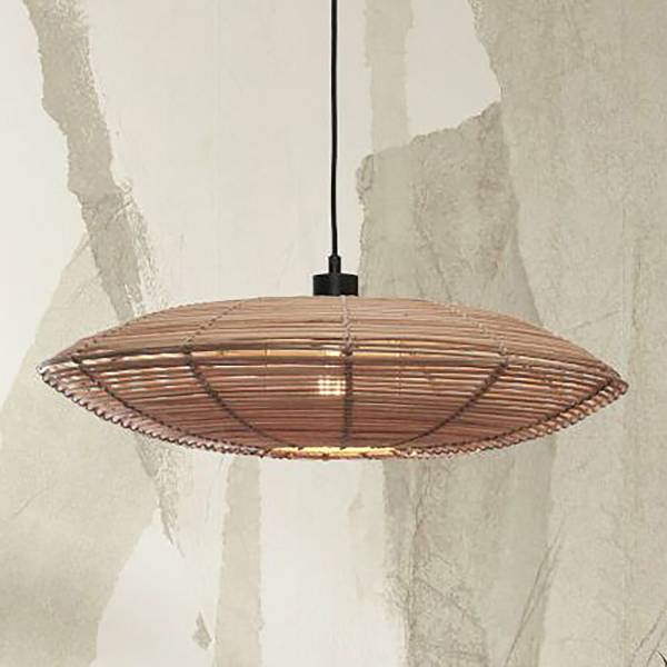 Pendelleuchte Tanami Typ A - Beige - Eisen - Rattan - 55 x 14 x 55 cm