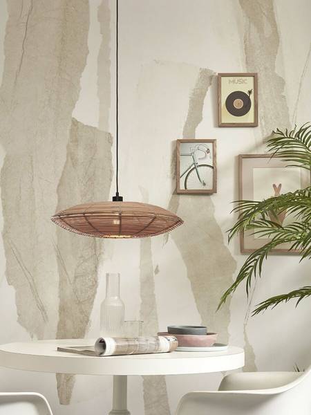 Pendelleuchte Tanami Typ A - Beige - Eisen - Rattan - 55 x 14 x 55 cm