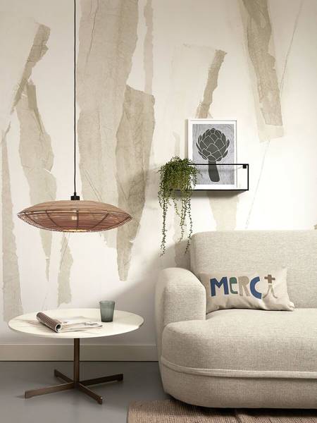 Pendelleuchte Tanami Typ A - Beige - Eisen - Rattan - 55 x 14 x 55 cm