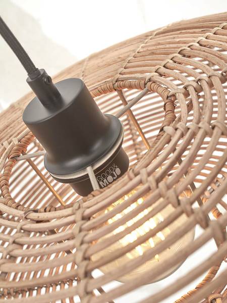 Pendelleuchte Tanami Typ A - Beige - Eisen - Rattan - 55 x 14 x 55 cm