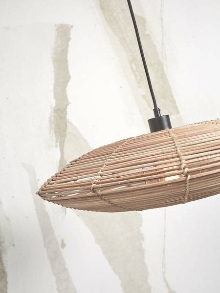 Pendelleuchte Tanami Typ A - Beige - Eisen - Rattan - 55 x 14 x 55 cm