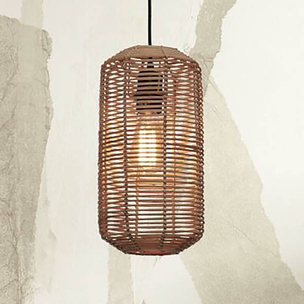 Pendelleuchte Tanami Typ D - Beige - Eisen - Rattan - 18 x 35 x 18 cm