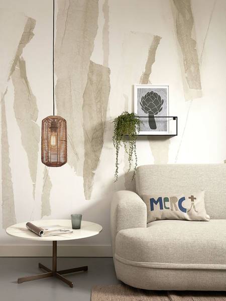 Pendelleuchte Tanami Typ D - Beige - Eisen - Rattan - 18 x 35 x 18 cm