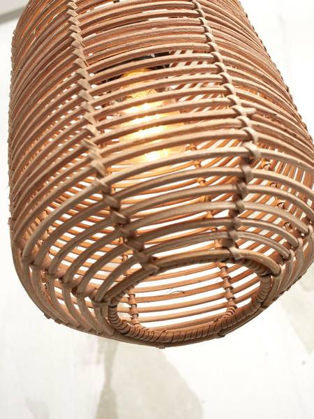 Pendelleuchte Tanami Typ D - Beige - Eisen - Rattan - 18 x 35 x 18 cm