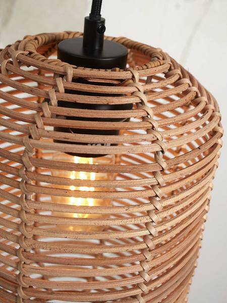Pendelleuchte Tanami Typ D - Beige - Eisen - Rattan - 18 x 35 x 18 cm
