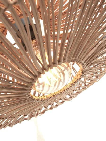 Deckenleuchte Zanzibar - Beige - Eisen - Rattan - 40 x 12 x 40 cm