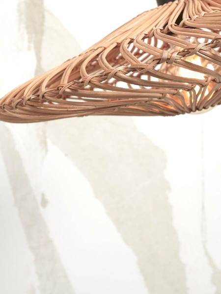 Deckenleuchte Zanzibar - Beige - Eisen - Rattan - 40 x 12 x 40 cm