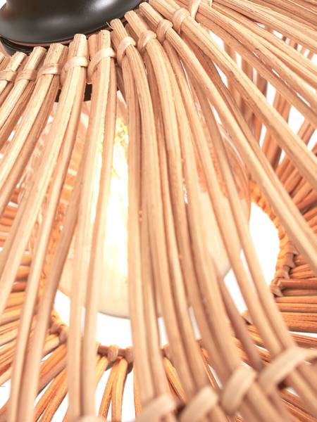 Deckenleuchte Zanzibar - Beige - Eisen - Rattan - 40 x 12 x 40 cm