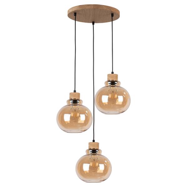 Pendelleuchte Serena Typ A - Schwarz - Braun - Farbglas - 40 x 120 x 40 cm