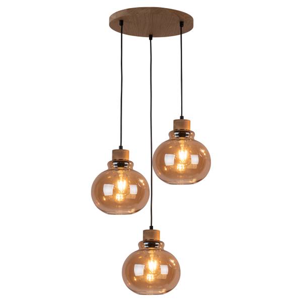 Pendelleuchte Serena Typ A - Schwarz - Braun - Farbglas - 40 x 120 x 40 cm