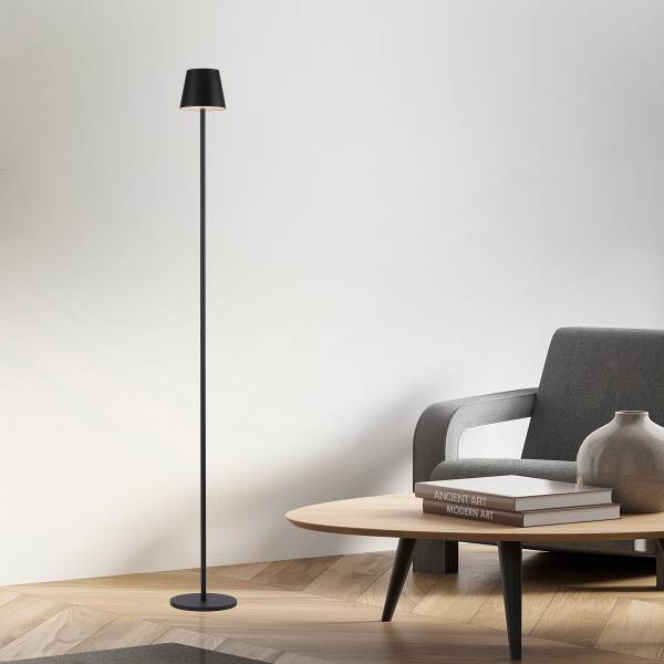 LED-Stehleuchte Euria - Eisen - 1-flammig - Schwarz
