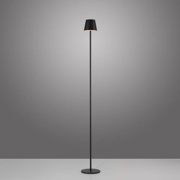 LED-Stehleuchte Euria - Eisen - 1-flammig - Schwarz