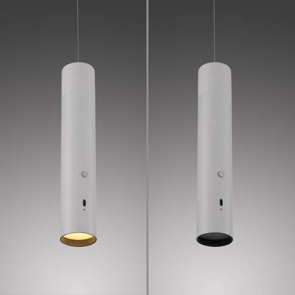 LED-Pendelleuchte Attach - Polycarbonat - 1-flammig - Weiß