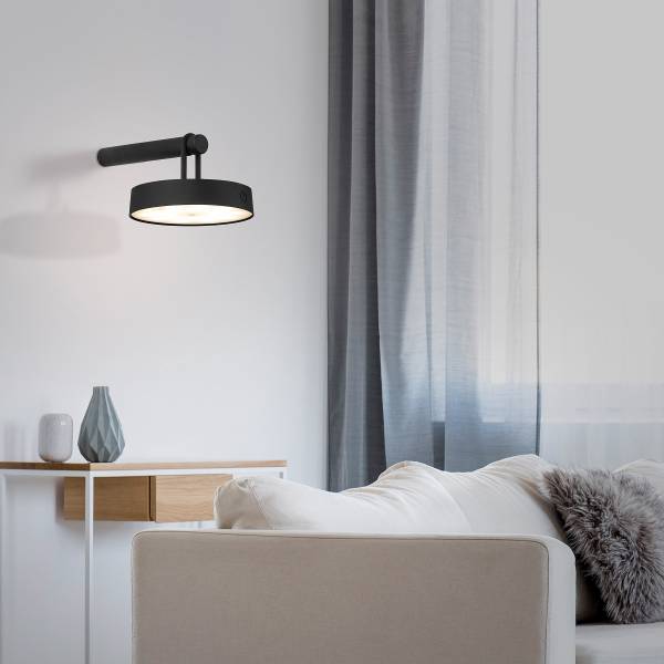 LED-Wandleuchte Arma - Eisen - 1-flammig - Schwarz