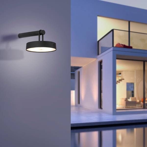 LED-Wandleuchte Arma - Eisen - 1-flammig - Schwarz