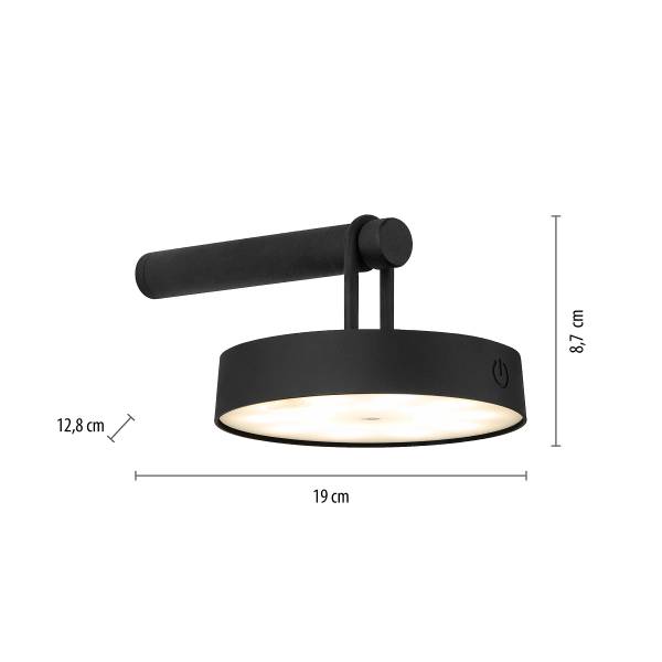 LED-Wandleuchte Arma - Eisen - 1-flammig - Schwarz