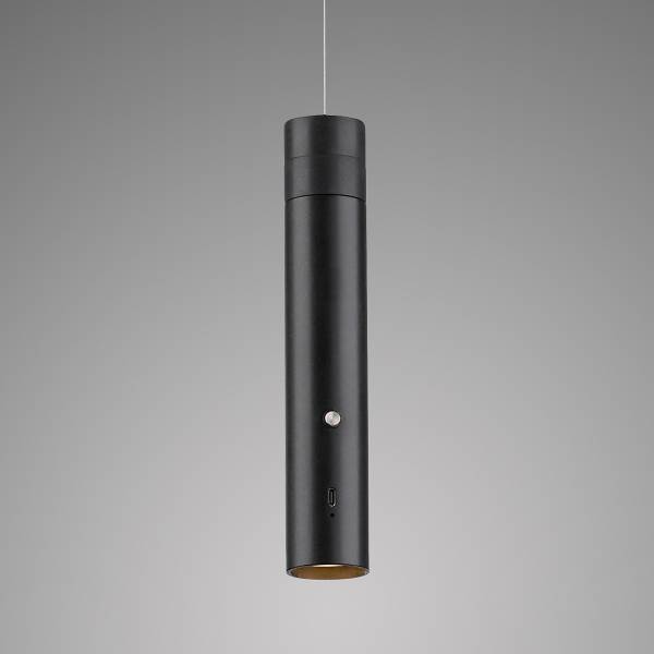 LED-Pendelleuchte Attach - Polycarbonat - 1-flammig - Schwarz