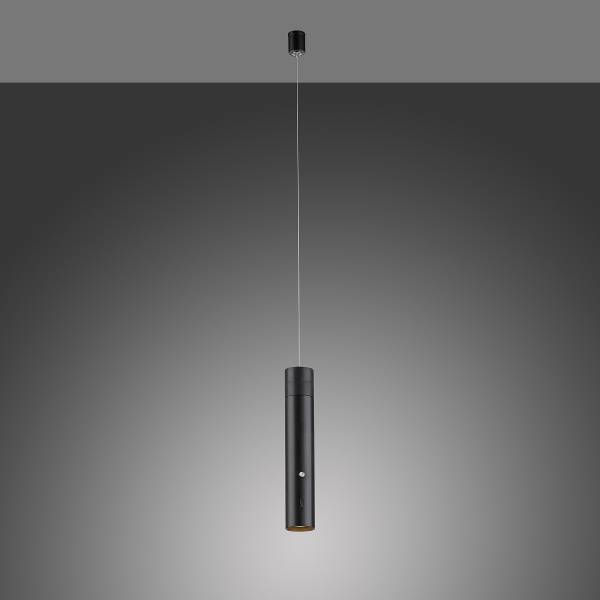 LED-Pendelleuchte Attach - Polycarbonat - 1-flammig - Schwarz