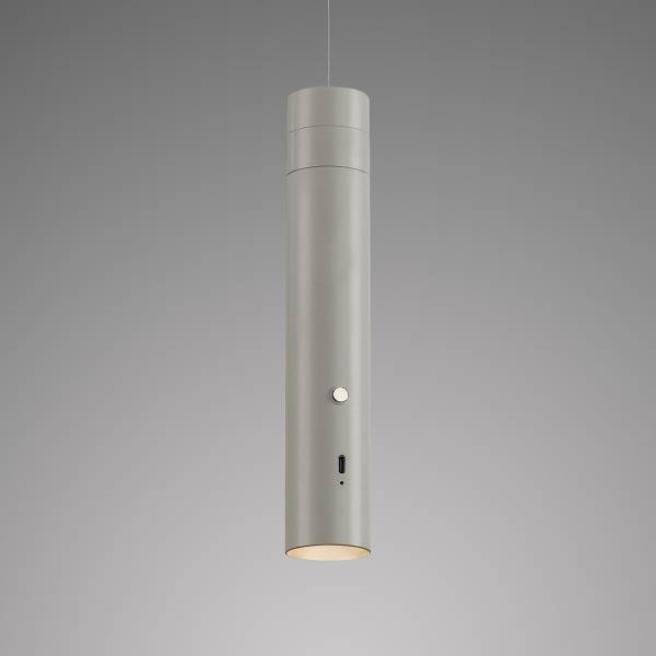 LED-Pendelleuchte Attach - Polycarbonat - 1-flammig - Grau