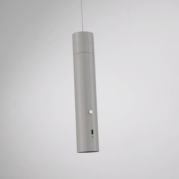 LED-Pendelleuchte Attach - Polycarbonat - 1-flammig - Grau