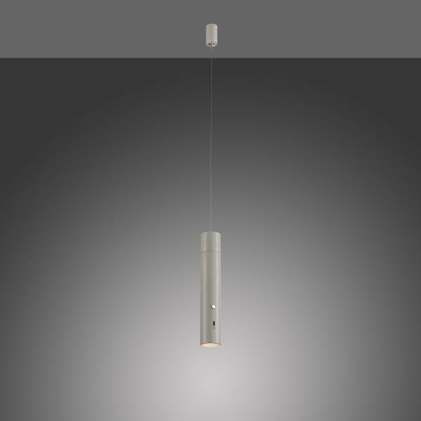 LED-Pendelleuchte Attach - Polycarbonat - 1-flammig - Grau