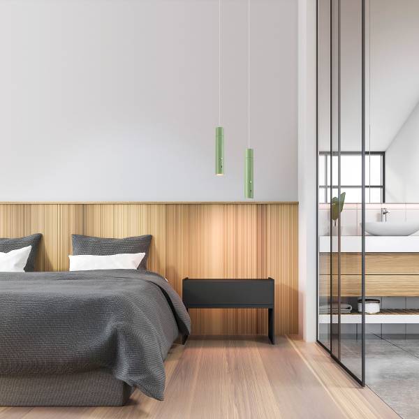 LED-Pendelleuchte Attach - Polycarbonat - 1-flammig - Mintgrün