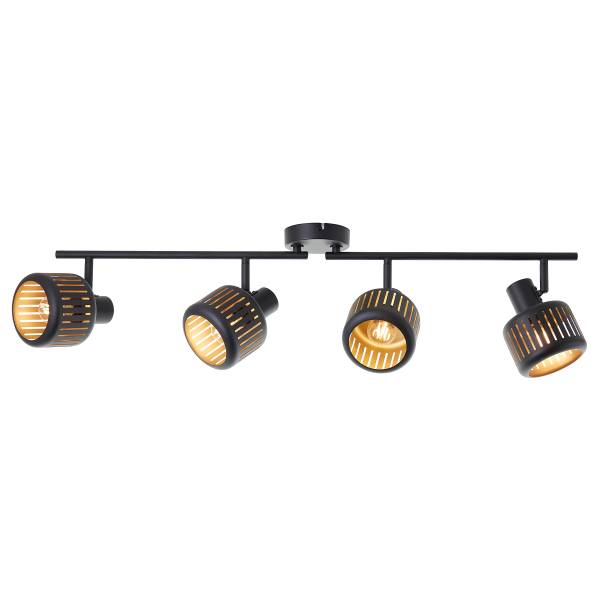 Deckenleuchte Tias 4-flammig - Aluminium / Eisen - Schwarz
