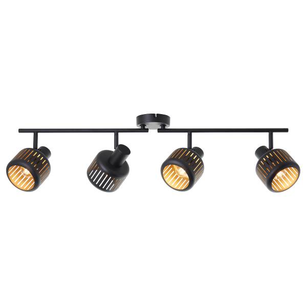 Deckenleuchte Tias 4-flammig - Aluminium / Eisen - Schwarz