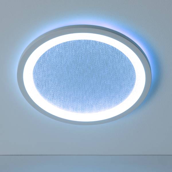 LED-Deckenleuchte Tanida - Kunststoff - 1-flammig - Weiß - Durchmesser: 30 cm - RGB / Multicolor - Warmweiß - Kaltweiß