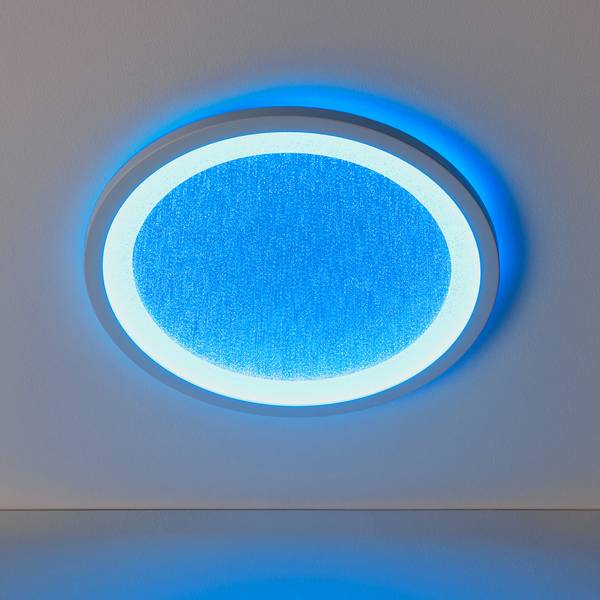 LED-Deckenleuchte Tanida - Kunststoff - 1-flammig - Weiß - Durchmesser: 30 cm - RGB / Multicolor - Warmweiß - Kaltweiß