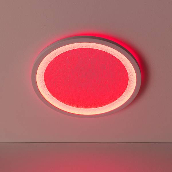 LED-Deckenleuchte Tanida - Kunststoff - 1-flammig - Weiß - Durchmesser: 30 cm - RGB / Multicolor - Warmweiß - Kaltweiß