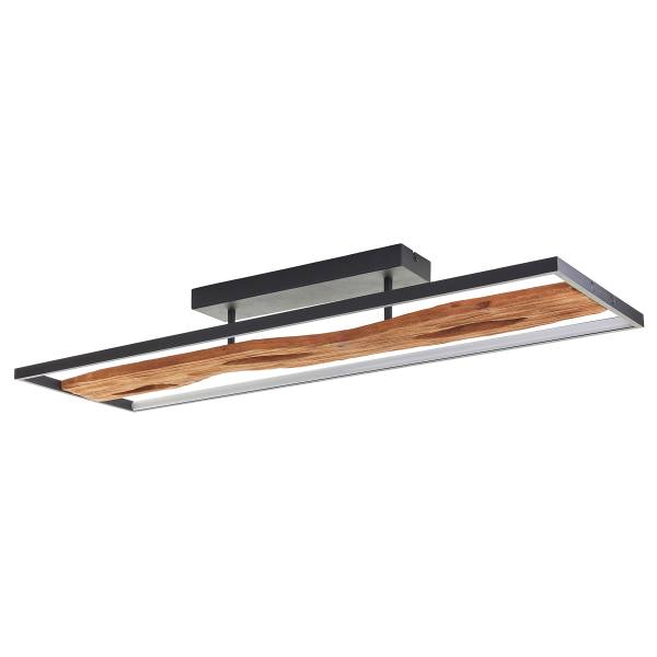 LED-Deckenleuchte Chaumont - Eisen / Gummibaum - Schwarz - 1-flammig